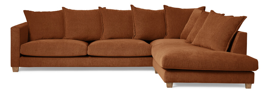Logan - 2,5-sits soffa med divan höger - Orange