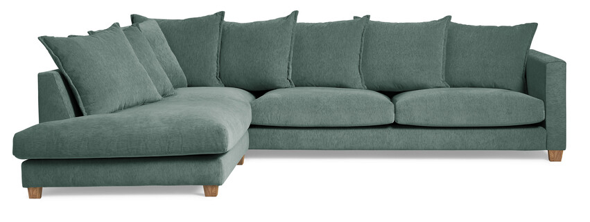 Logan - 2,5-sits soffa med divan vänster - Grön