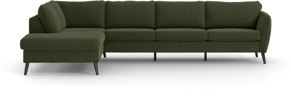 County - 3-sits soffa med divan vänster - Grön