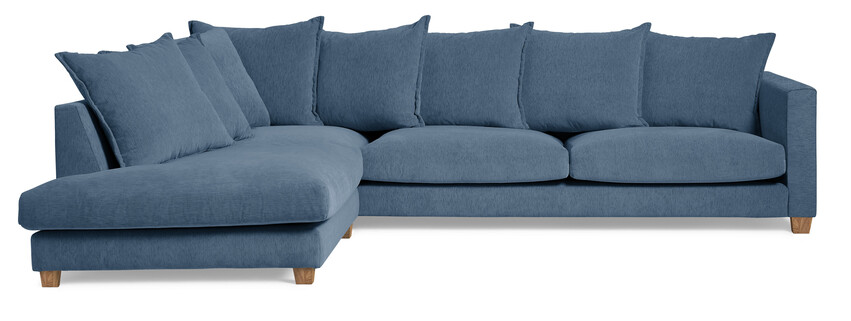 Logan - 2,5-sits soffa med divan vänster - Blå