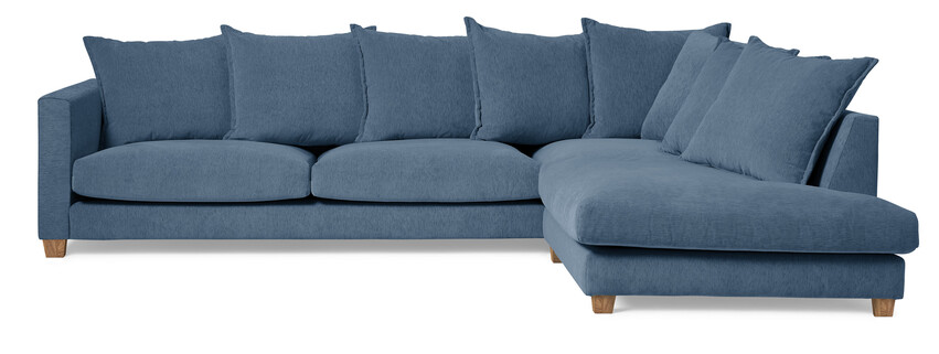 Logan - 2,5-sits soffa med divan höger - Blå
