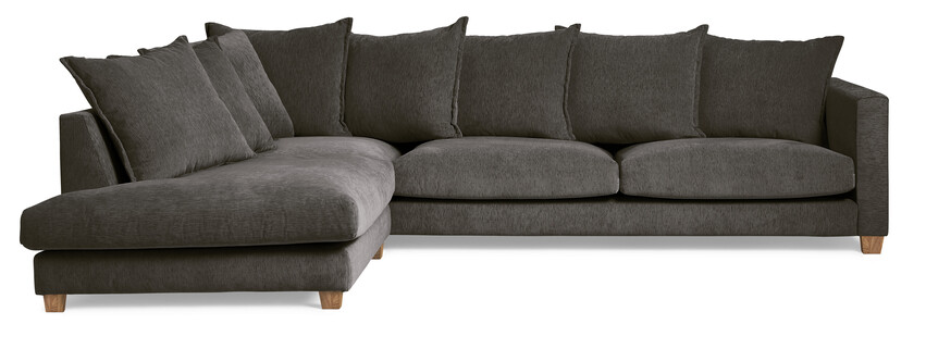 Logan - 2,5-sits soffa med divan vänster - Grå