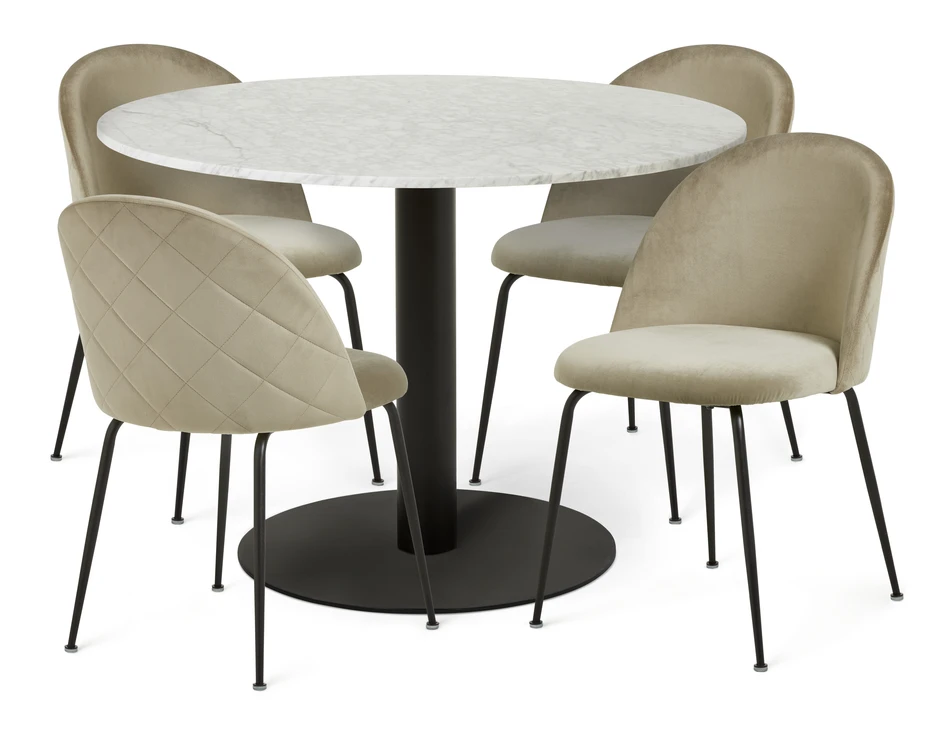 Tiffany - Matgrupp med 4 stolar Kiwi - Brun
