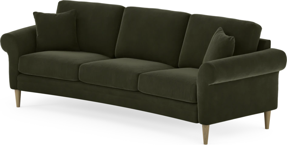 Eden - 3-sits soffa svängd - Grön