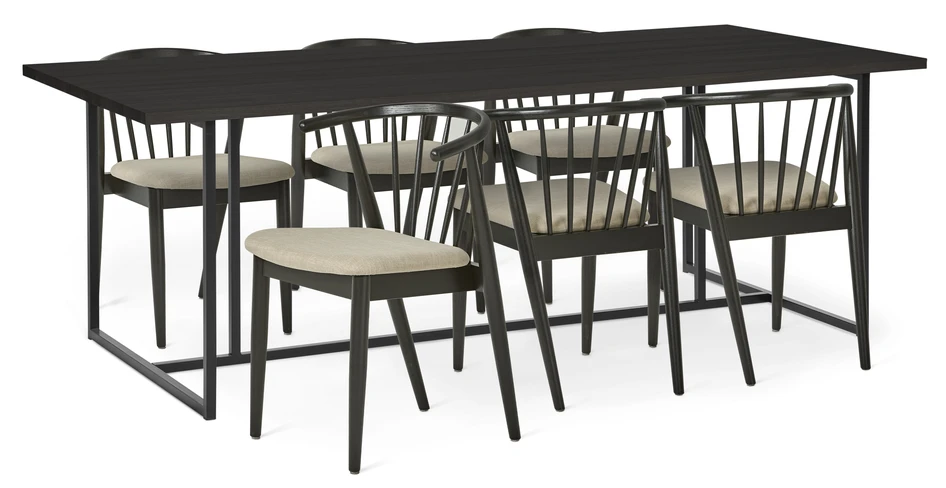 City - Matgrupp med 6 stolar Sixten - Svart