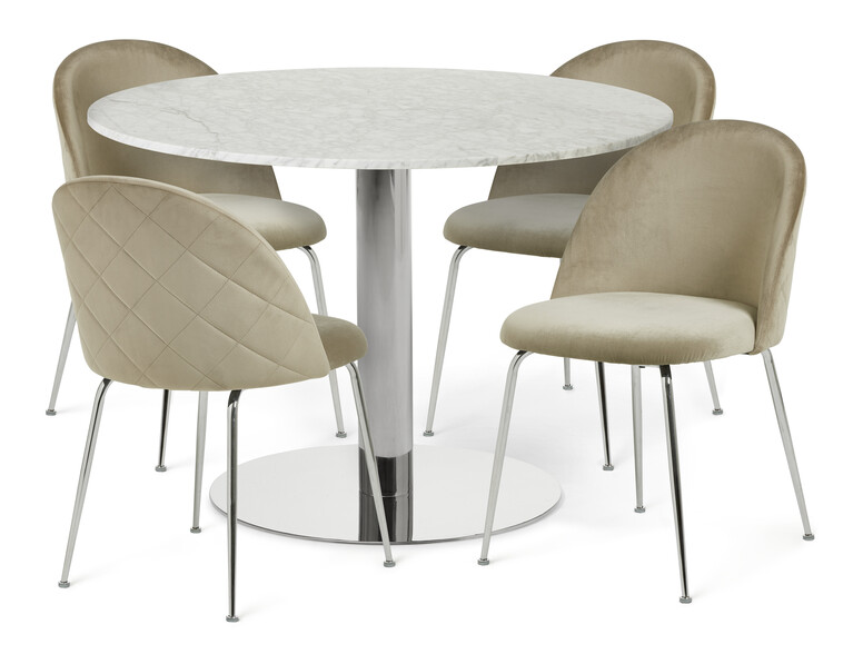 Tiffany - Matgrupp med 4 stolar Kiwi - Beige