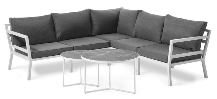 Maxime/Encore - Utesoffa med satsbord - Vit