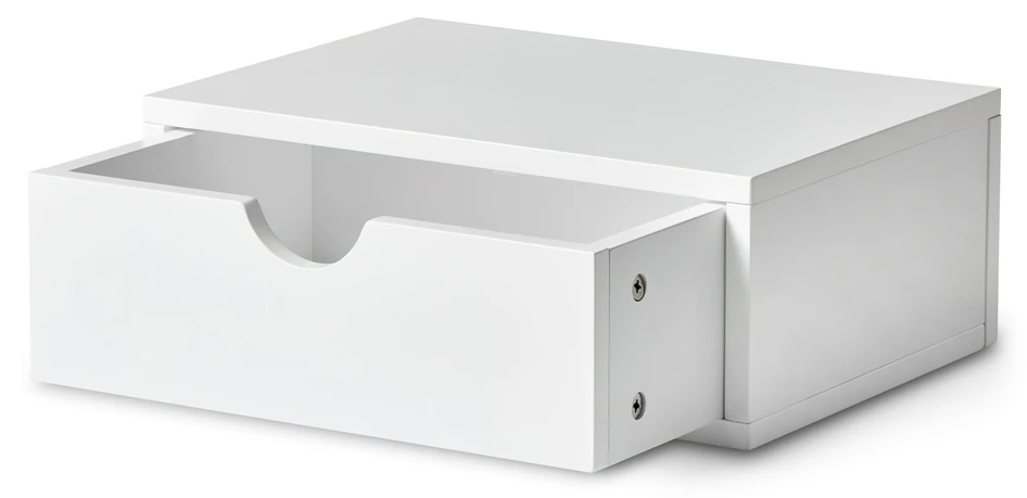 Plint - Vägghängt sängbord, 40x28,5x15 cm - Vit