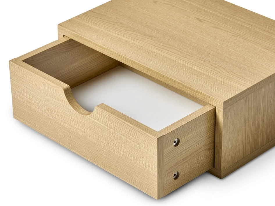 Plint - Vägghängt sängbord, 40x28,5x15 cm - Beige