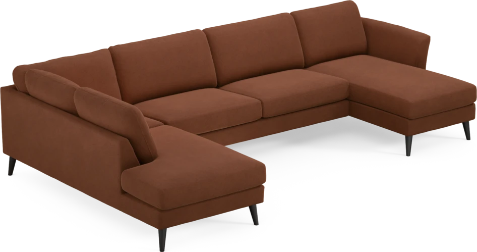 Bridge - 3-sits soffa med divan vänster och schäslong höger - Orange