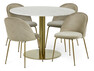 Tiffany - Matgrupp med 4 stolar Kiwi - Beige
