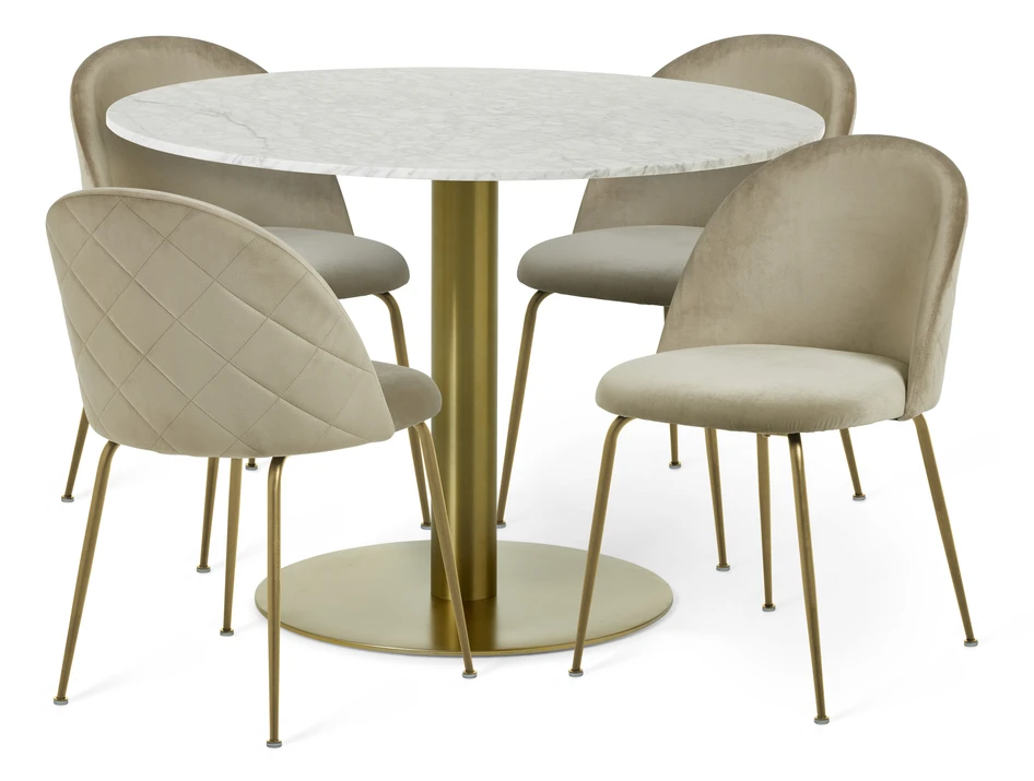 Tiffany - Matgrupp med 4 stolar Kiwi - Beige