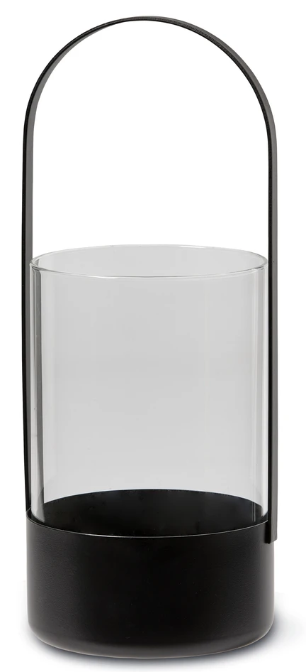 Lance - Ljuslykta, H 30 Ø 12,2 cm - Svart