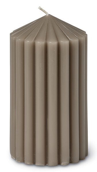 Räffla - Dekorationsljus, H 12,5 Ø 7 cm - Brun