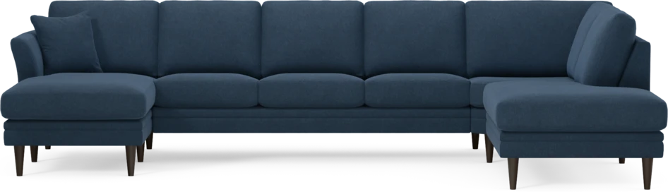 Eden - 3-sits soffa med schäslong vänster och divan höger - Blå