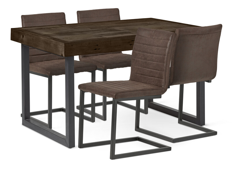 Woodenforge - Matgrupp med 4 stolar Chatham - Brun