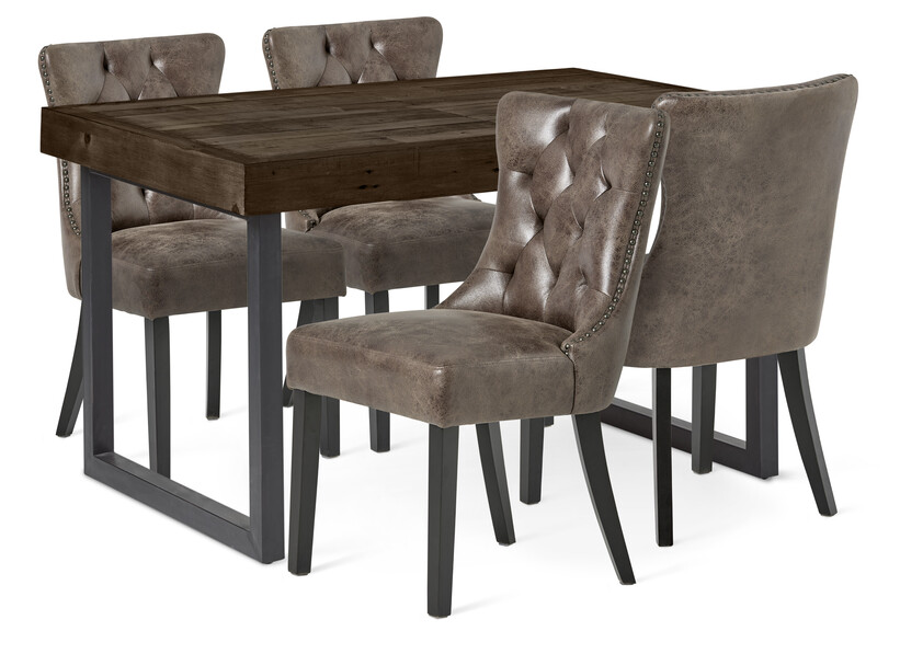 Woodenforge - Matgrupp med 4 stolar Dora - Brun