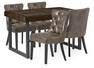 Woodenforge - Matgrupp med 4 stolar Dora - Brun