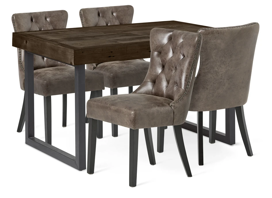Woodenforge - Matgrupp med 4 stolar Dora - Brun