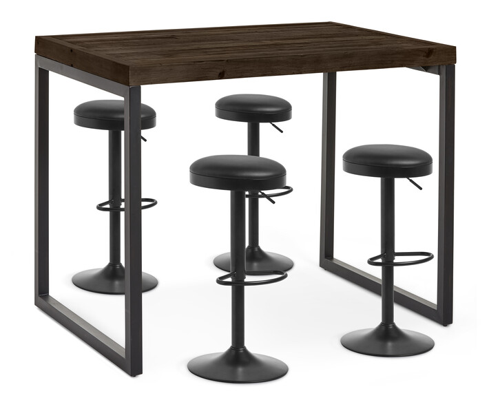 Woodenforge - Matgrupp med 4 barpallar Toby - Svart