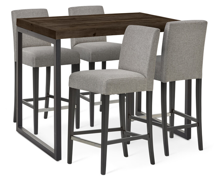 Woodenforge - Matgrupp med 4 barstolar Ekenäs - Svart