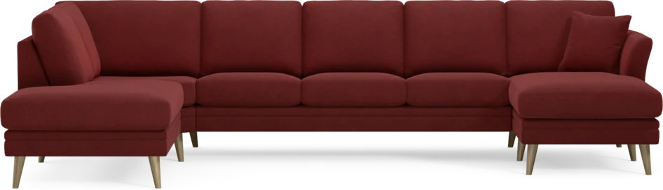 Eden - 3-sits soffa med divan vänster och schäslong höger - Röd
