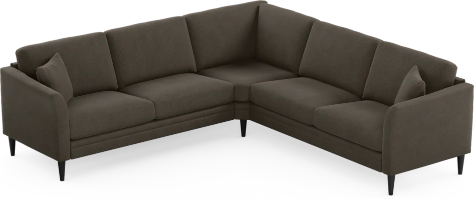 Eden - Hörnsoffa, 2,5+2,5-sits - Brun