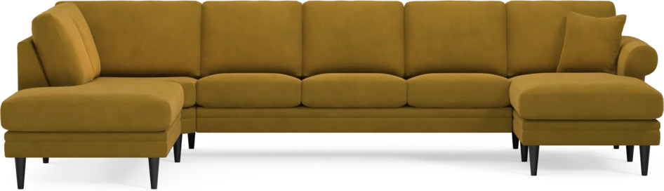 Eden - 3-sits soffa med divan vänster och schäslong höger - Gul