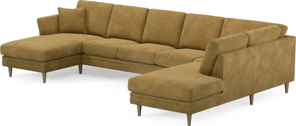 Eden - 3-sits soffa med schäslong vänster och divan höger - Gul