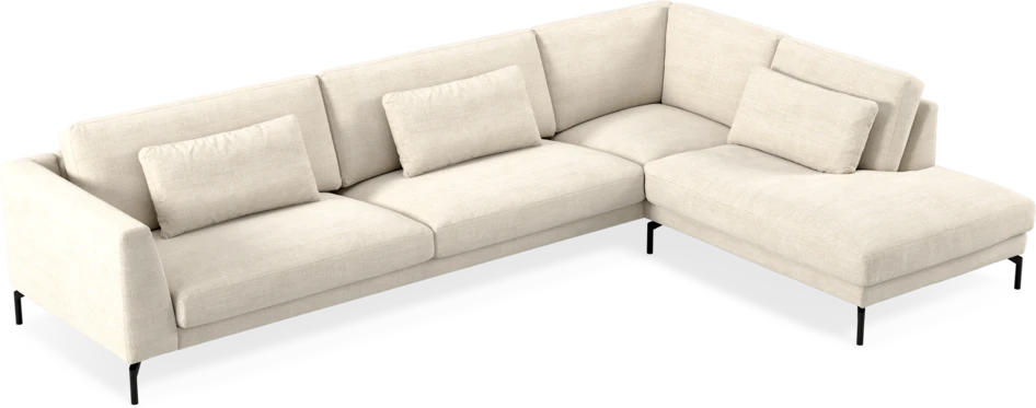 Willow - 4-sits soffa med divan höger, fast klädsel - Beige