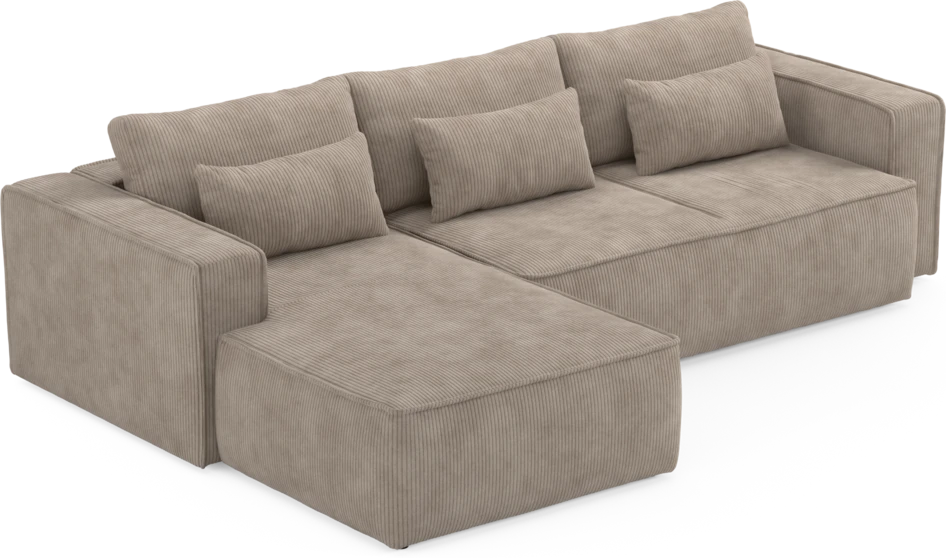 Ide - Bäddsoffa 3-sits med schäslong vänster - Beige