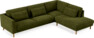 Willow - 3-sits soffa med divan höger, fast klädsel - Grön