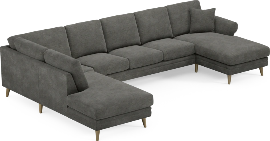 Eden - 3-sits soffa med divan vänster och schäslong höger - Grå