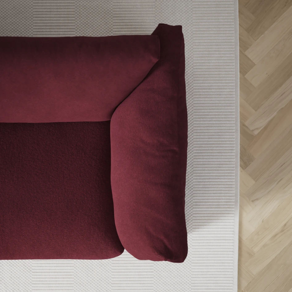 Cherrie - 3-sits soffa med schäslong höger, med kappa - Röd