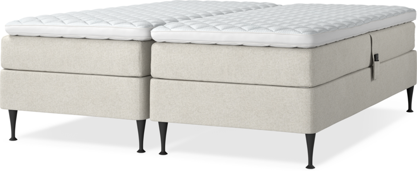 Delux Sense - Ställbar säng, dubbelsäng med bäddmadrass - Beige