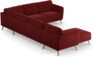 Bridge - Hörnsoffa, 3+2-sits med schäslong vänster - Röd