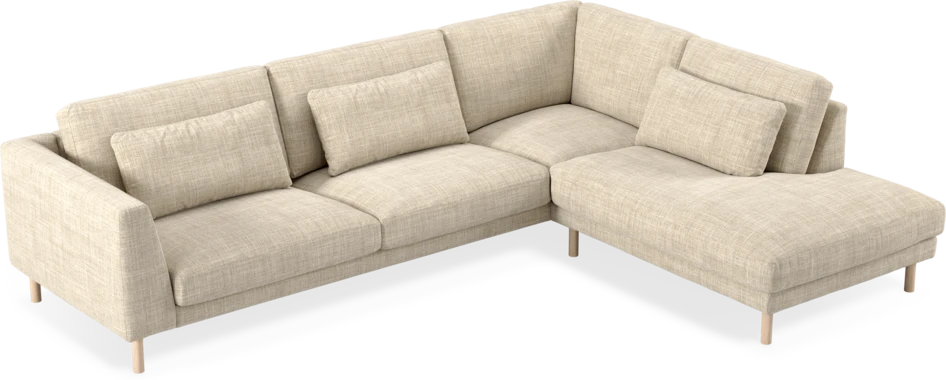 Willow - 3-sits soffa med divan höger, fast klädsel - Beige