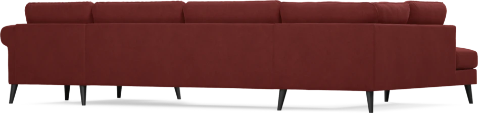 Bridge - 3-sits soffa med divan vänster och schäslong höger - Röd