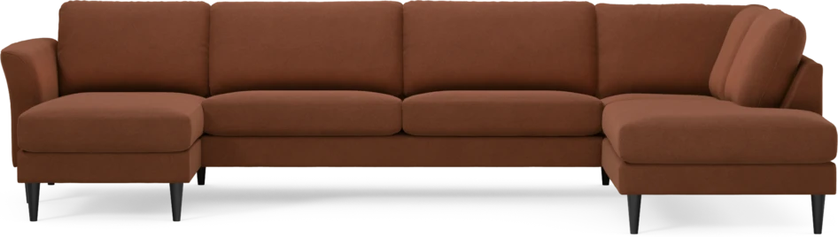 Bridge - 3-sits soffa med schäslong vänster och divan höger - Orange