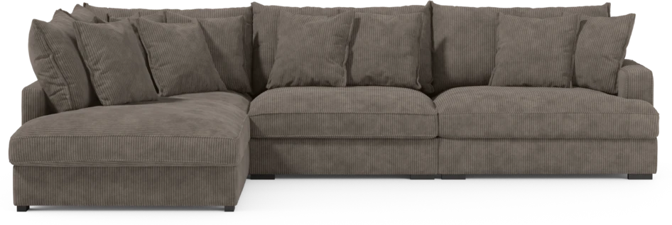 Rossi - 3-sits soffa med divan vänster - Brun