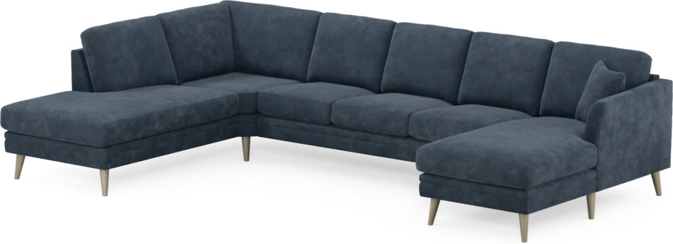 Eden - 3-sits soffa med divan vänster och schäslong höger - Blå