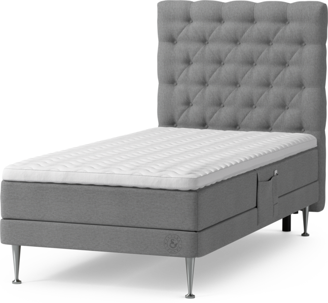 Särö Comfort - Ställbar säng, enkelsäng med bäddmadrass, sängben och Pikerad sänggavel