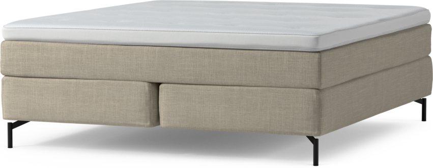 Delux Sense - Kontinentalsäng, dubbelsäng med bäddmadrass och sängben - Beige