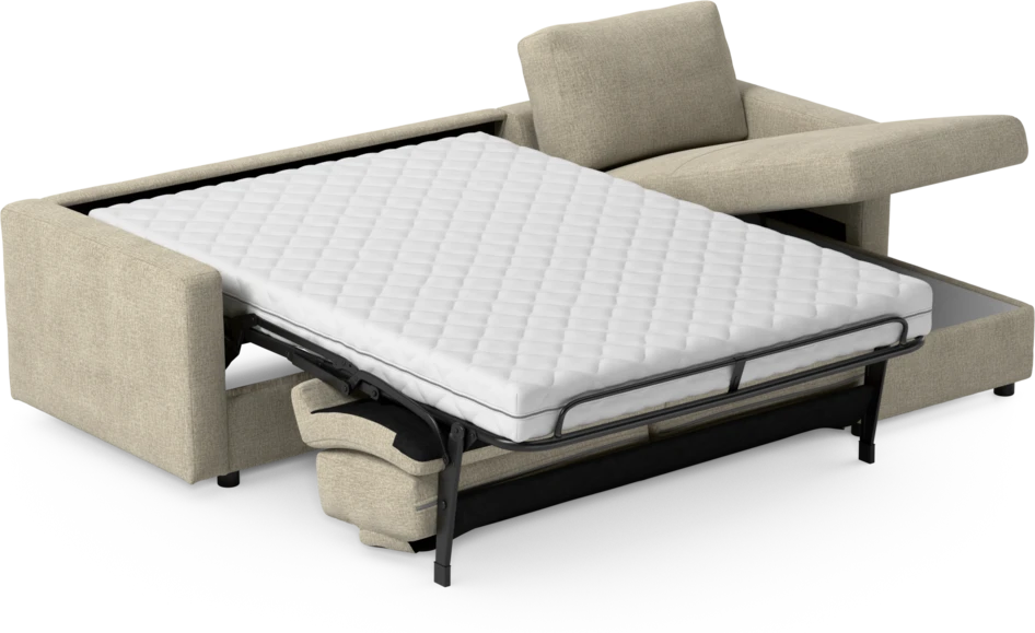 Lindö - Bäddsoffa 2,5-sits med schäslong, vändbar - Beige