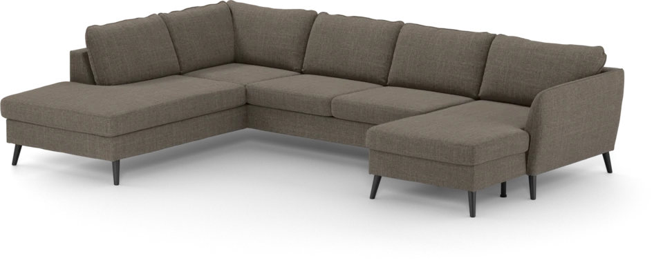 County - 3-sits soffa med divan vänster och schäslong höger - Brun