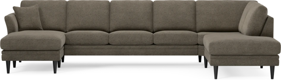 Eden - 3-sits soffa med schäslong vänster och divan höger - Brun