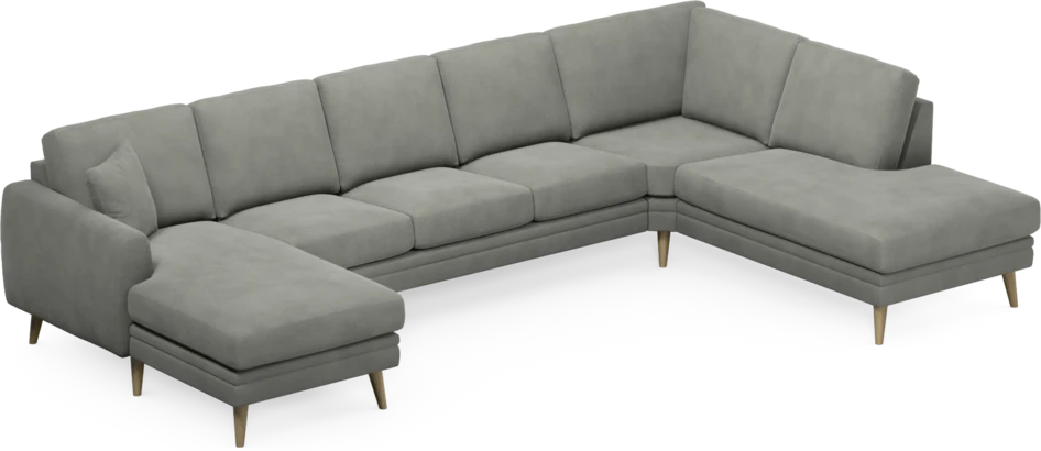 Eden - 3-sits soffa med schäslong vänster och divan höger - Grå