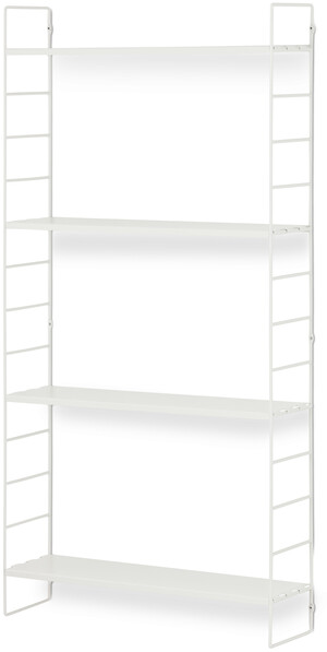 Wera - Vägghylla byggbar med 4 hyllplan, 60x18x121 cm - Vit