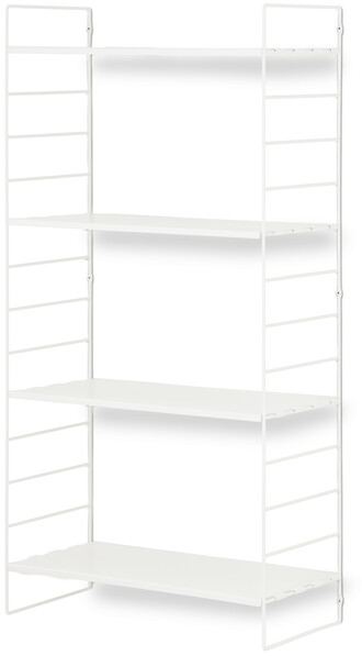Wera - Vägghylla byggbar med 4 hyllplan, 60x30x121 cm - Vit