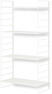 Wera - Vägghylla byggbar med 4 hyllplan, 60x30x121 cm - Vit